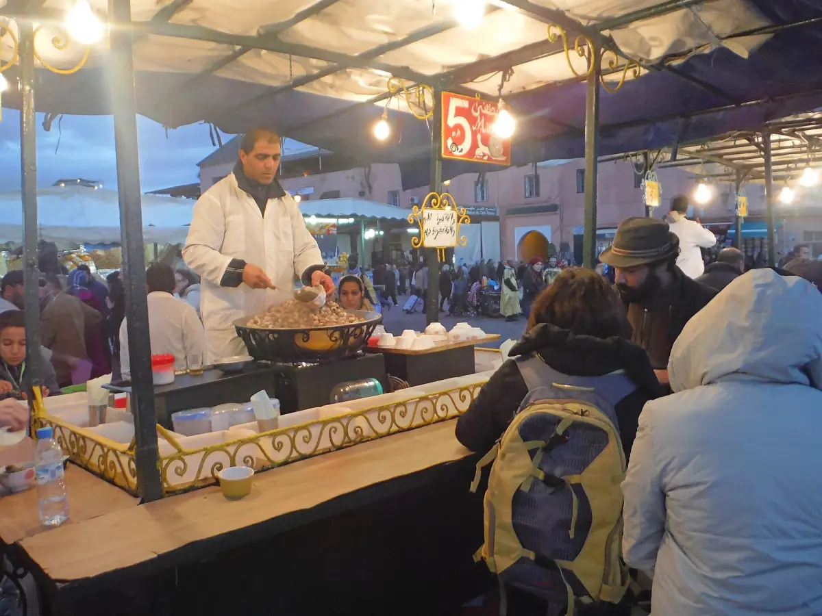 A snail soup stall on Jemaa el-Fna
