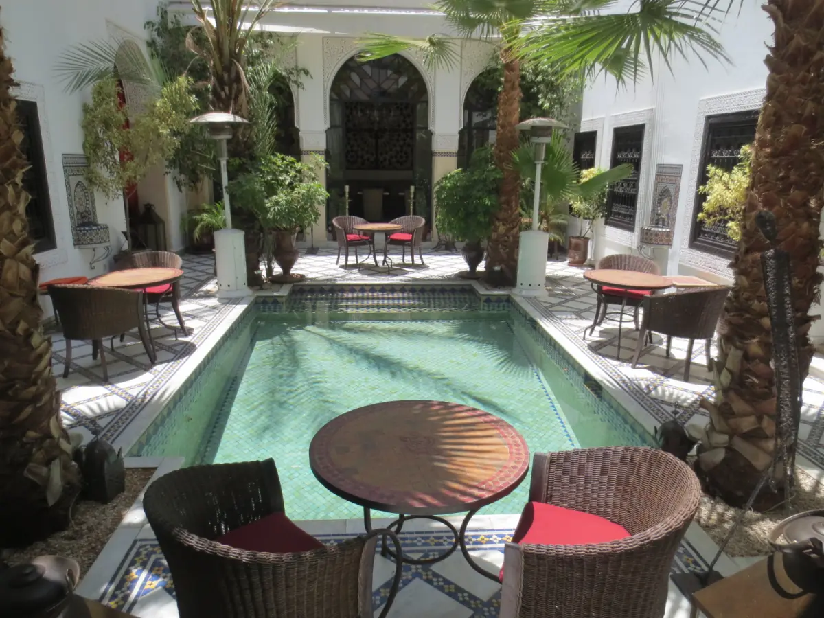 Courtyard pool of a riad in the medina